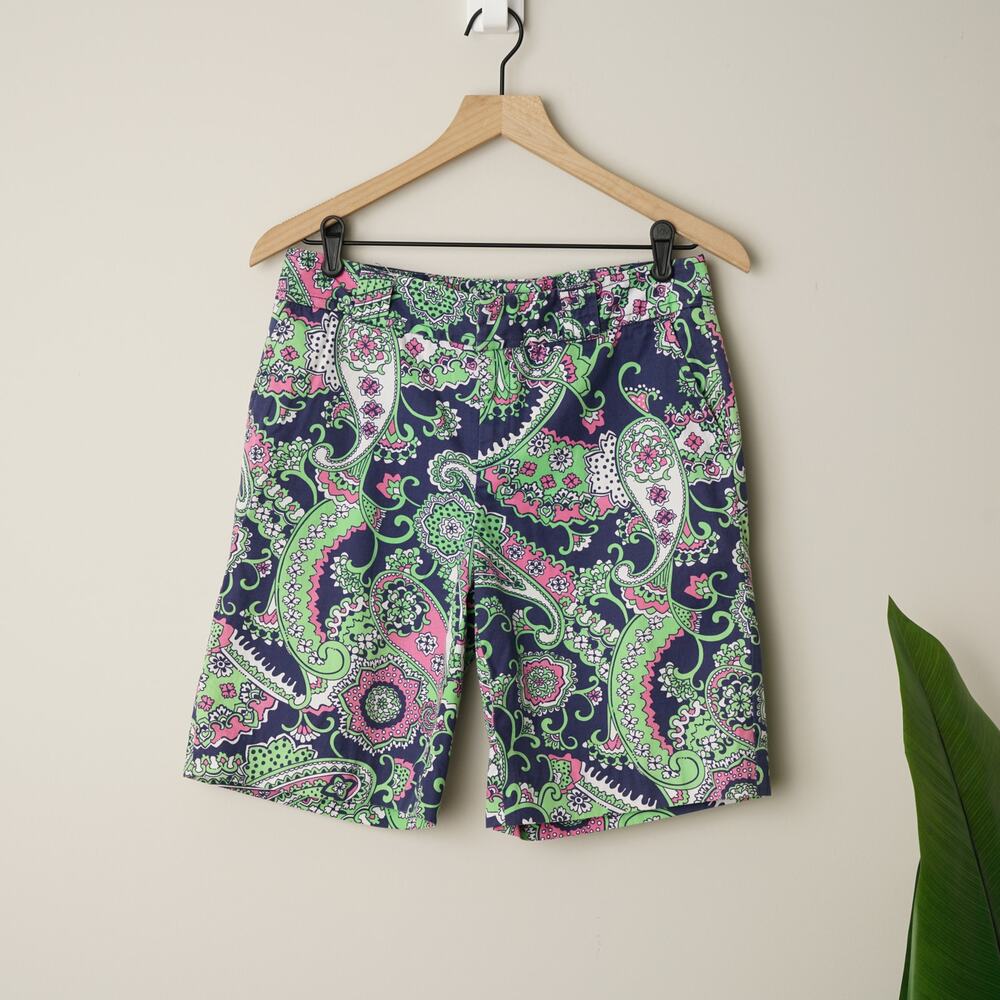 Lilly Pulitzer White Label Randi Bermuda Shorts Royal Poinciana Print Vintage 4